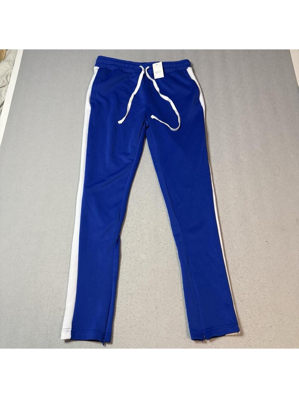 Rue21 Track Pants Womens Medium Blue White Stripe Athletic Jogger Drawstring NWT